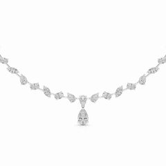 20.83 CT Lab Diamond Pear Cut Emerald Necklace Jama Jewels