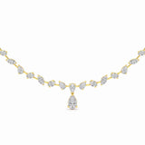 20.83 CT Lab Diamond Pear Cut Emerald Necklace