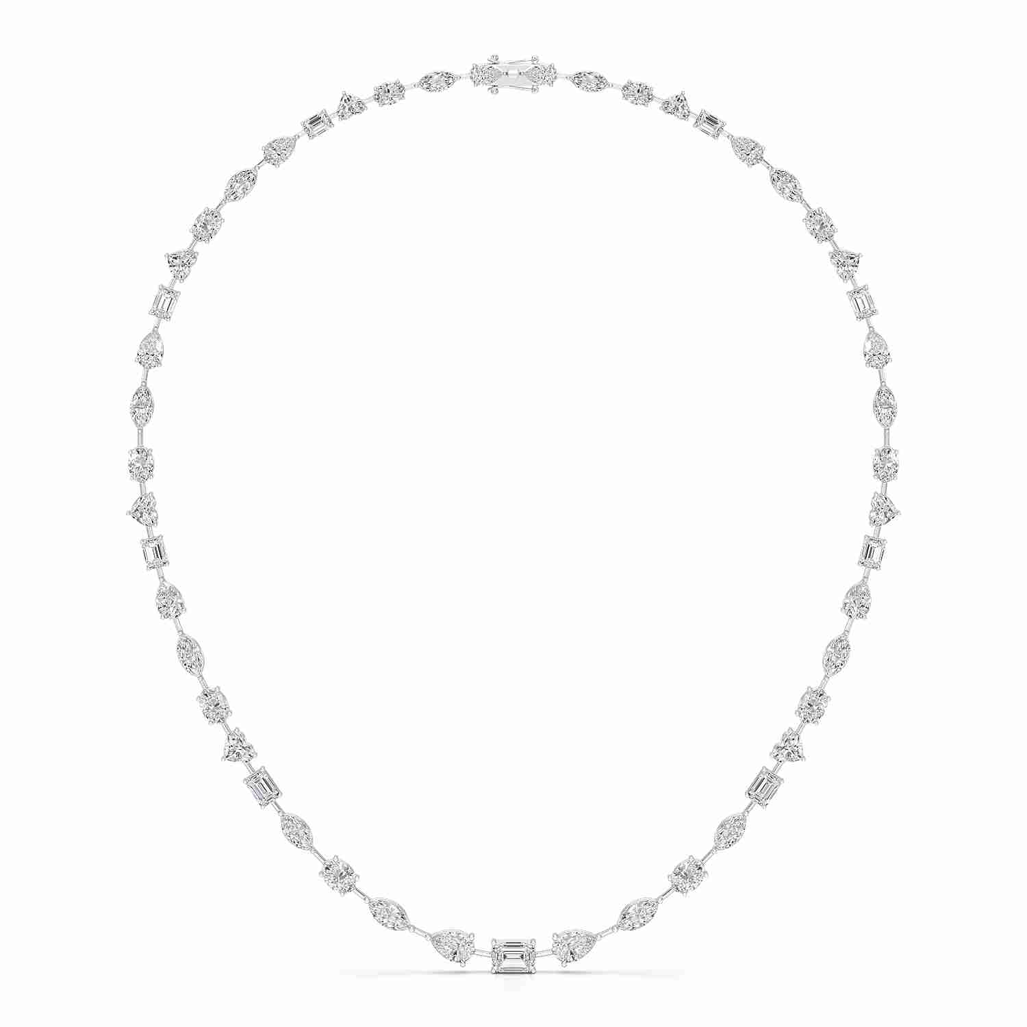 26.26 CT Lab Diamond Emerald Necklace Jama Jewels