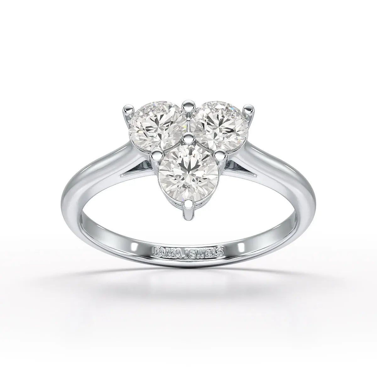 3 Stone Triangle Cut 1.03 CT Lab Diamond Engagement Ring - Jama Jewels