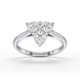 3 Stone Triangle Cut 1.03 CT Lab Diamond Engagement Ring - Jama Jewels