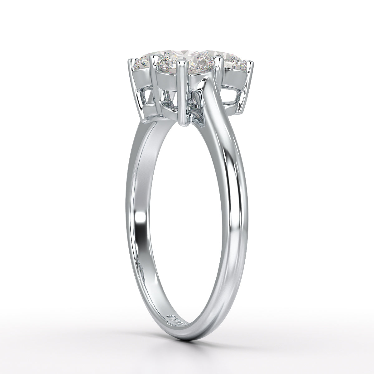 3 Stone Triangle Cut 1.03 CT Lab Diamond Engagement Ring - Jama Jewels