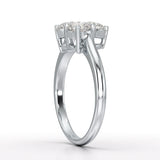 3 Stone Triangle Cut 1.03 CT Lab Diamond Engagement Ring - Jama Jewels