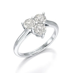 3 Stone Triangle Cut 1.03 CT Lab Diamond Engagement Ring - Jama Jewels