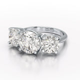 Round Lab Diamond Three Stone 6.07 CT Wedding Ring - Jama Jewels