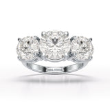 Round Lab Diamond Three Stone 6.07 CT Wedding Ring - Jama Jewels