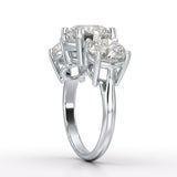Round Lab Diamond Three Stone 6.07 CT Wedding Ring - Jama Jewels