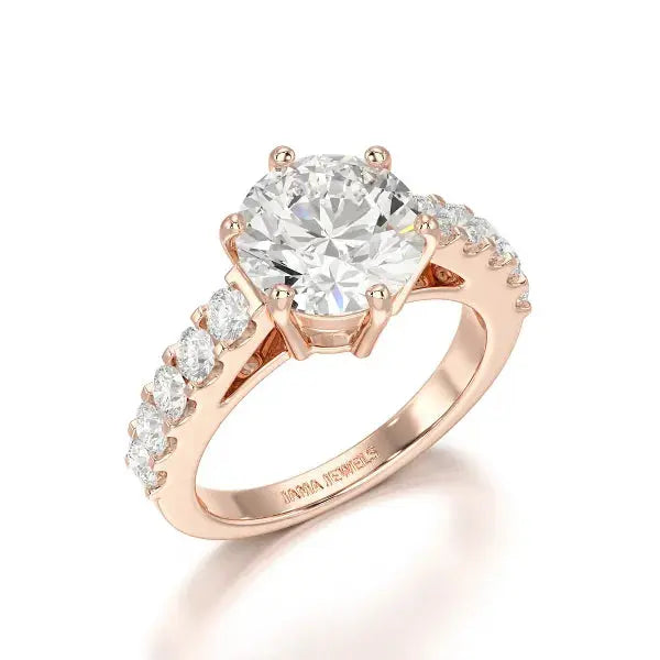 Lab Diamond 3.74 CT Round Cut Wedding Ring - Jama Jewels