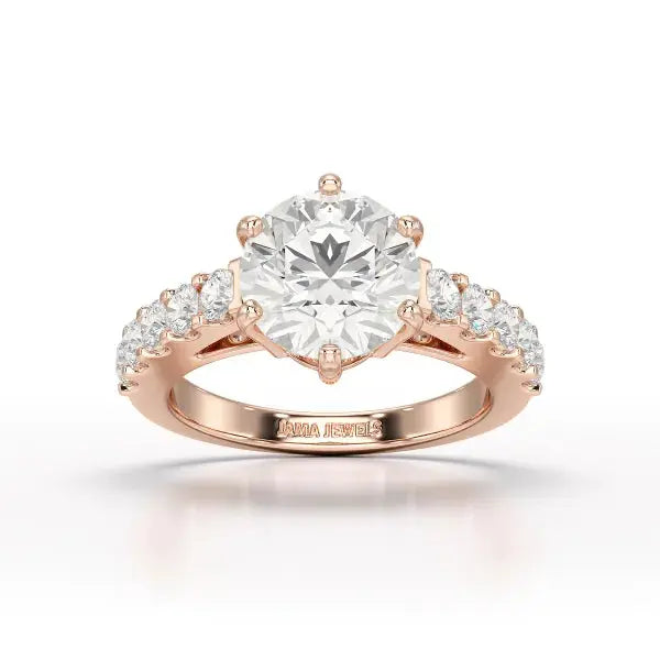 Lab Diamond 3.74 CT Round Cut Wedding Ring - Jama Jewels
