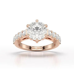 Lab Diamond 3.74 CT Round Cut Wedding Ring - Jama Jewels