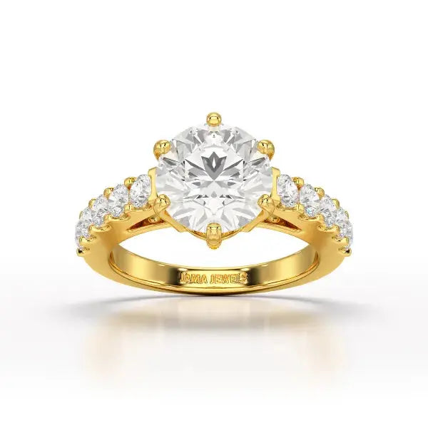 Lab Diamond 3.74 CT Round Cut Wedding Ring - Jama Jewels