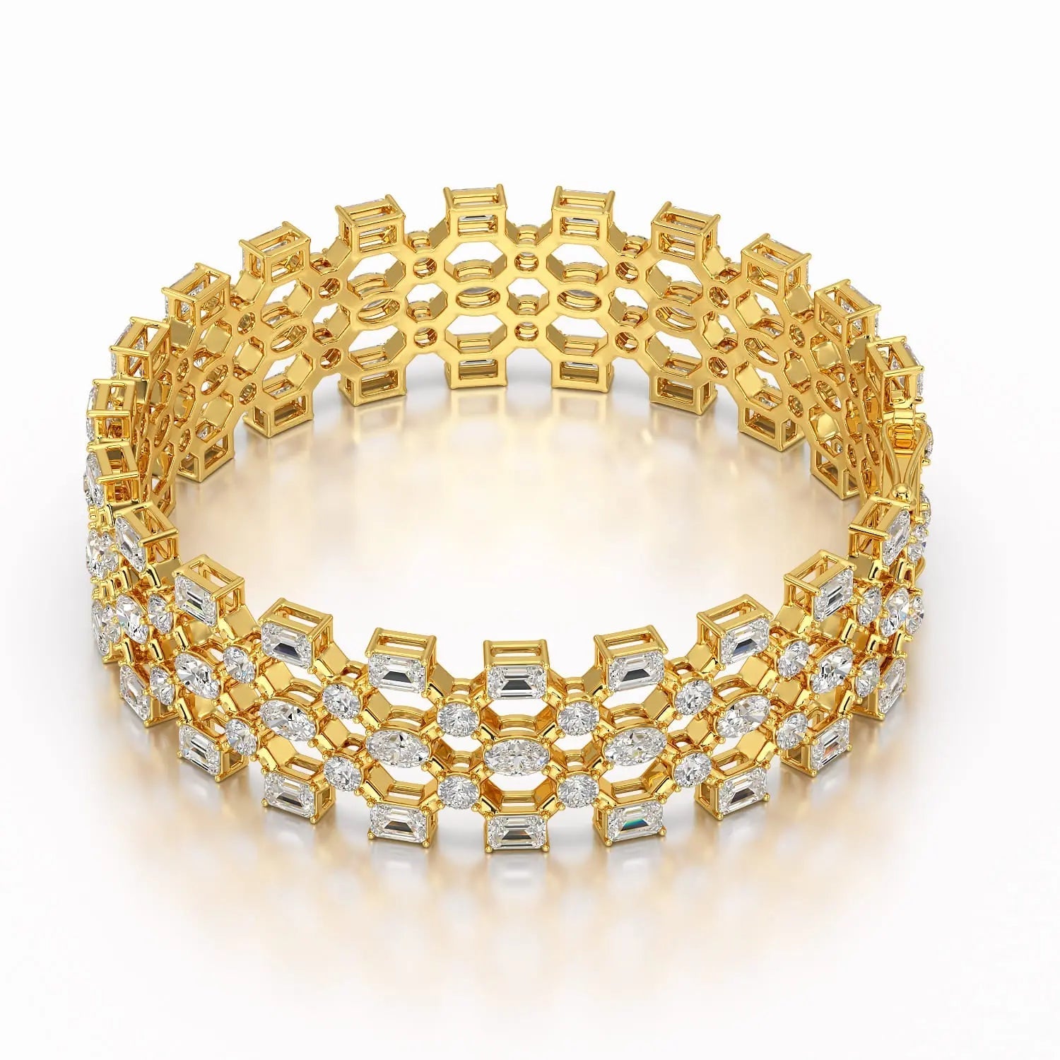 18.3 CT Multi Shape Lab Diamond Bracelet Jama Jewels