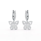 0.98 CT Lab Diamond Dangle Hoop Earrings