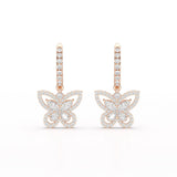 0.98 CT Lab Diamond Dangle Hoop Earrings