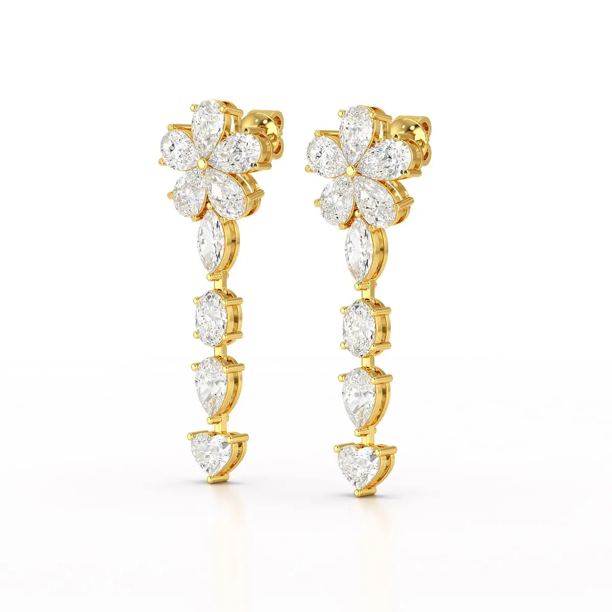 12.2 CT Pear Cut Lab Diamond Drop Earring Jama Jewels