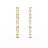 8.27 CT Lab Diamond Emerald Cut Dangle Drop Earring