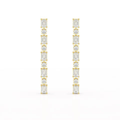 8.27 CT Lab Diamond Emerald Cut Dangle Drop Earring