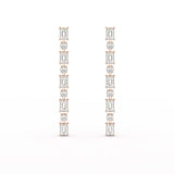 8.27 CT Lab Diamond Emerald Cut Dangle Drop Earring