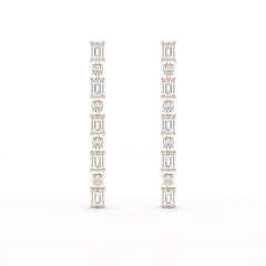 8.27 CT Lab Diamond Emerald Cut Dangle Drop Earring