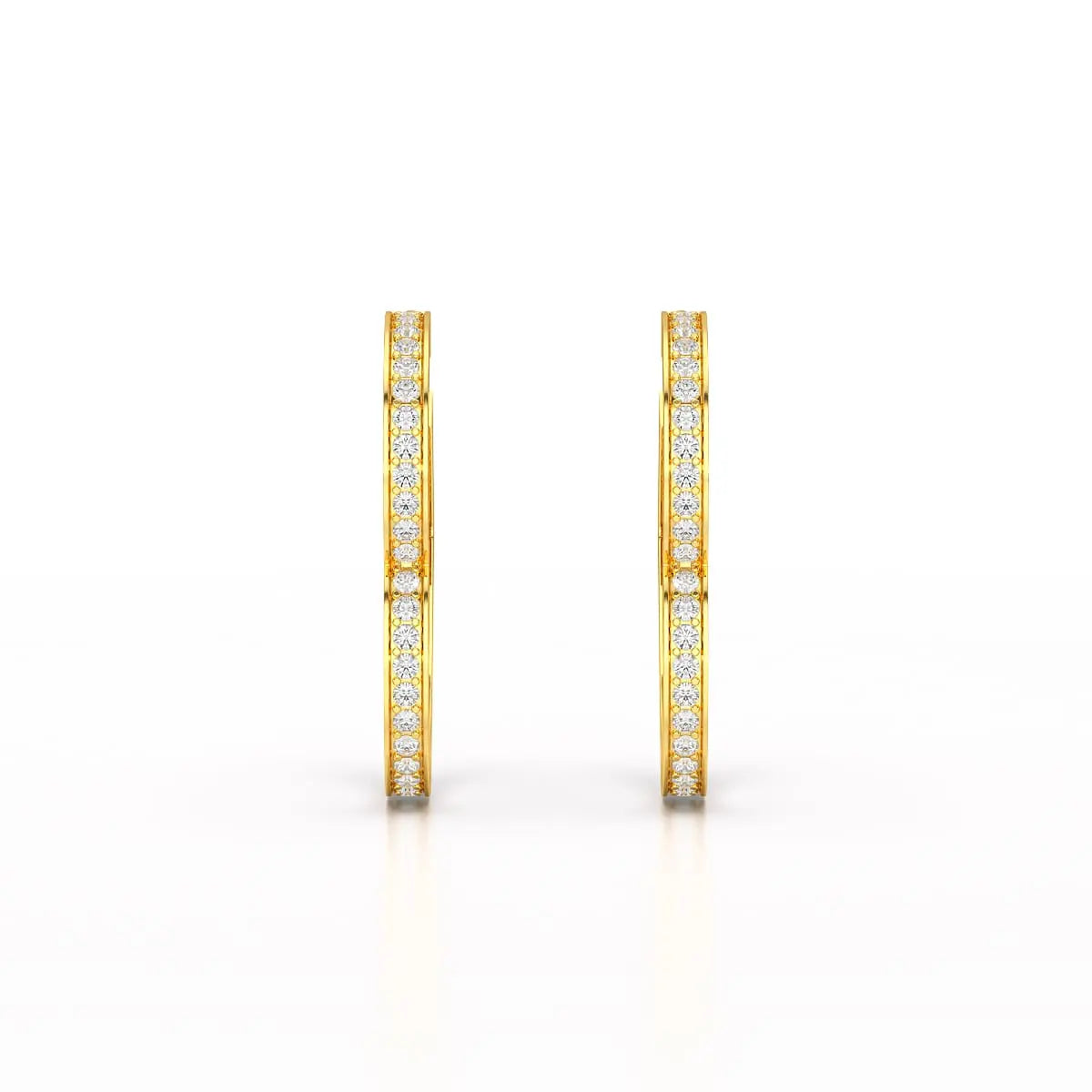 1.38 CT Lab Diamond Heart Shaped Hoop earring