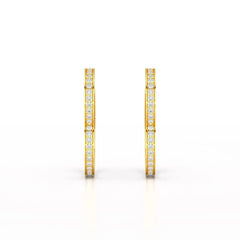 1.38 CT Lab Diamond Heart Shaped Hoop earring