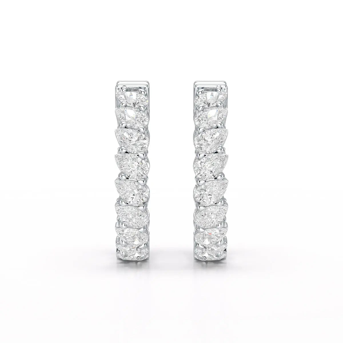 4.9 CT Pear Cut Lab Diamond Hoop Earrings Jama Jewels