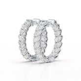4.9 CT Pear Cut Lab Diamond Hoop Earrings Jama Jewels
