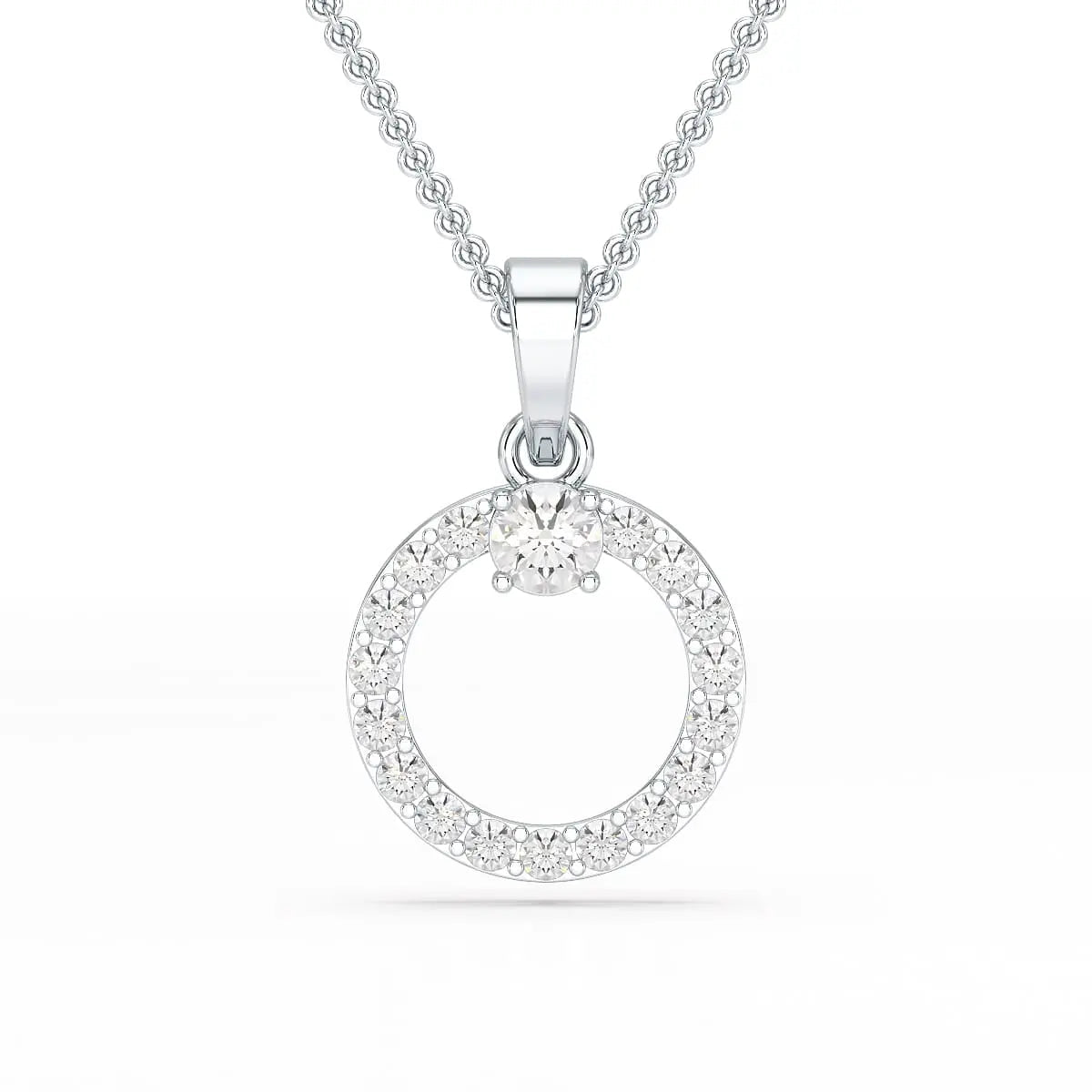0.71 CT Lab Diamond Round Pendant
