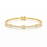 Lab Diamond Simple Round Cut 1.07 CT Bracelet