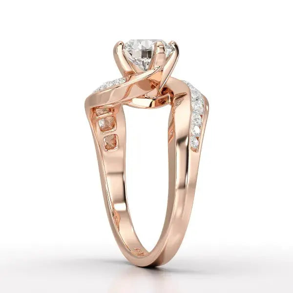 Lab Diamond Twist Design 1.61 CT Engagement Ring - Jama Jewels