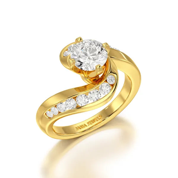 Lab Diamond Twist Design 1.61 CT Engagement Ring - Jama Jewels