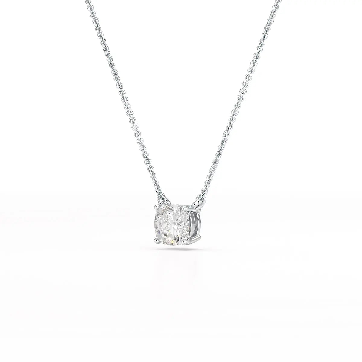 1 CT Cushion Solitaire Lab Grown Diamond Pendant