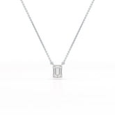 1 CT Emerald Cut Lab Grown Diamond Solitaire Pendant