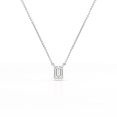 1 CT Emerald Cut Lab Grown Diamond Solitaire Pendant