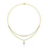 Lab Diamond 2.9 CT Two Layered Necklace