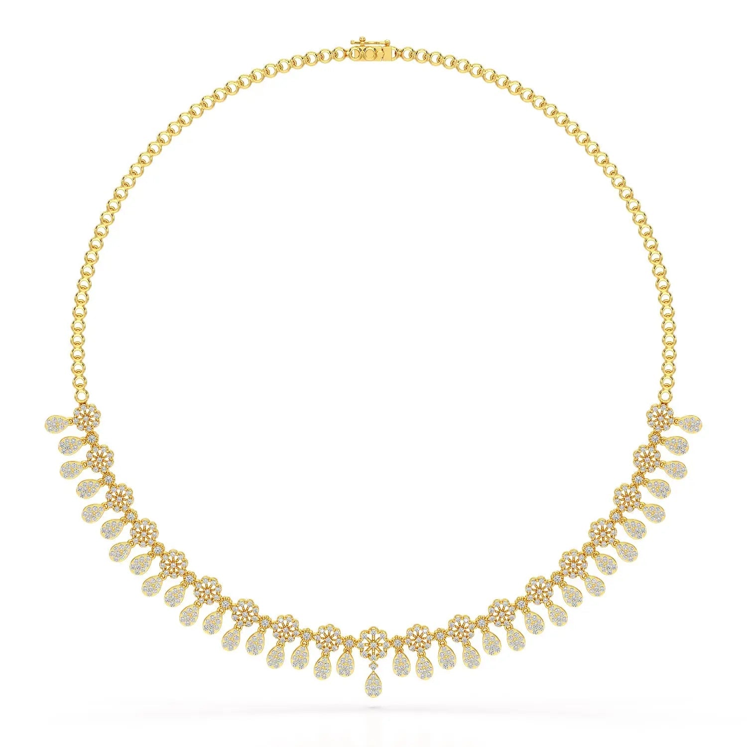Round Cut Lab Grown Diamond 4.96 CT Elegant Choker Necklace