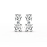 Simple Round Cut 6.34 CT Lab Diamond Drop Earring