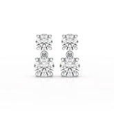 Simple Round Cut 6.34 CT Lab Diamond Drop Earring