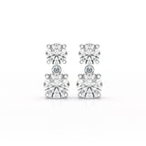 Simple Round Cut 6.34 CT Lab Diamond Drop Earring