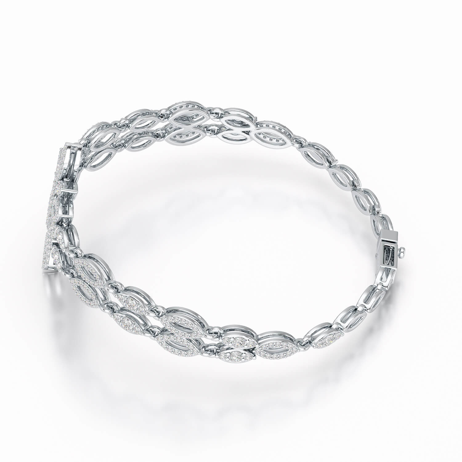 2 CT Lab Grown Diamond Two Layer Designer Bracelet