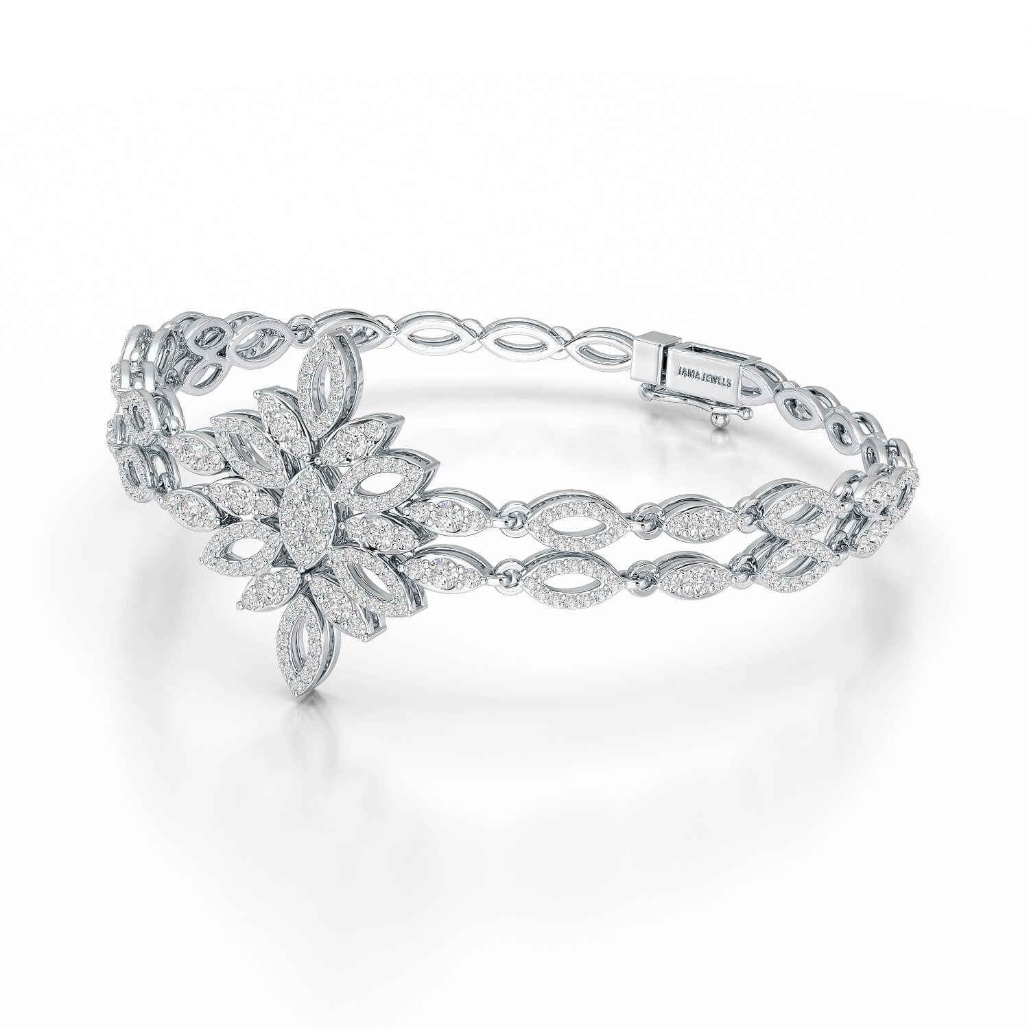 2 CT Lab Grown Diamond Two Layer Designer Bracelet