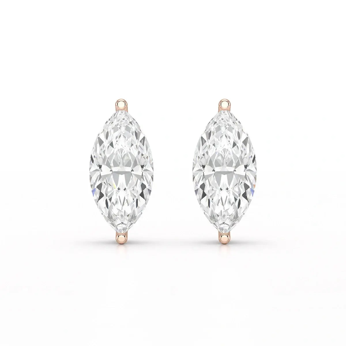 1 CT Marquise Stud Lab Diamond Earrings