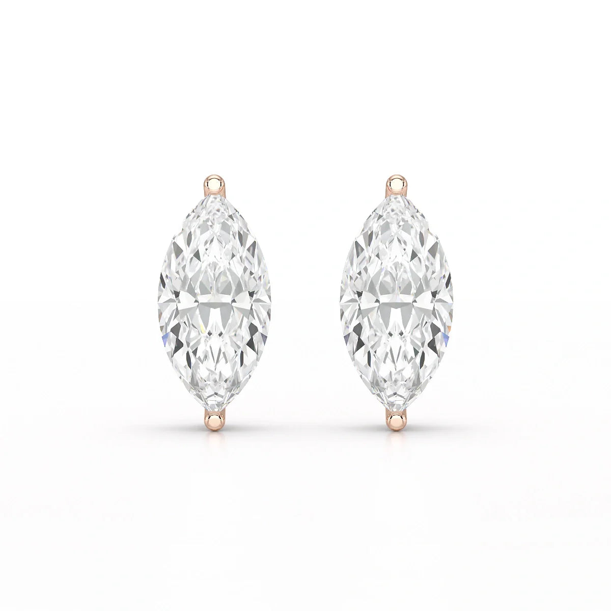 1 CT Marquise Stud Lab Diamond Earrings