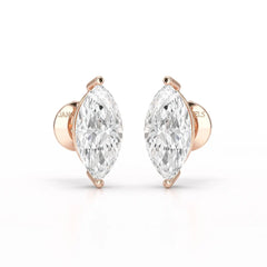 1 CT Marquise Stud Lab Diamond Earrings