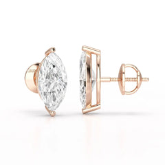 1 CT Marquise Stud Lab Diamond Earrings