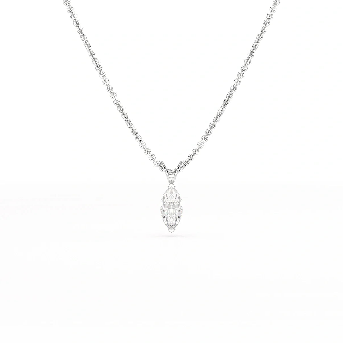 1 CT Lab Grown Diamond Marquise Solitaire Pendant