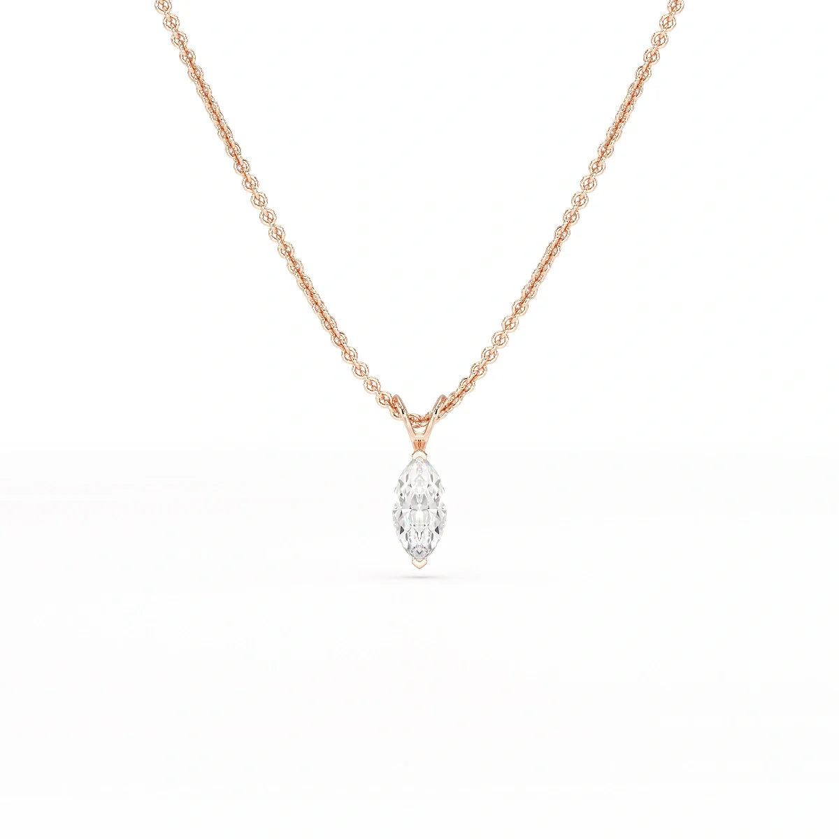 1 CT Lab Grown Diamond Marquise Solitaire Pendant