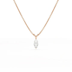 1 CT Lab Grown Diamond Marquise Solitaire Pendant