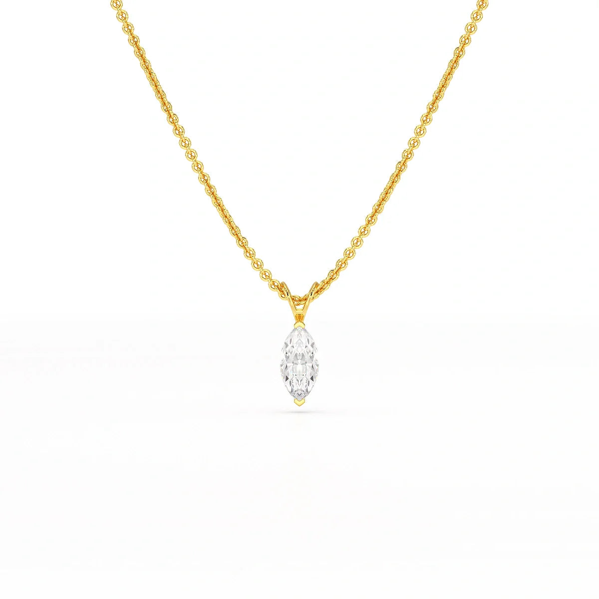 1 CT Lab Grown Diamond Marquise Solitaire Pendant