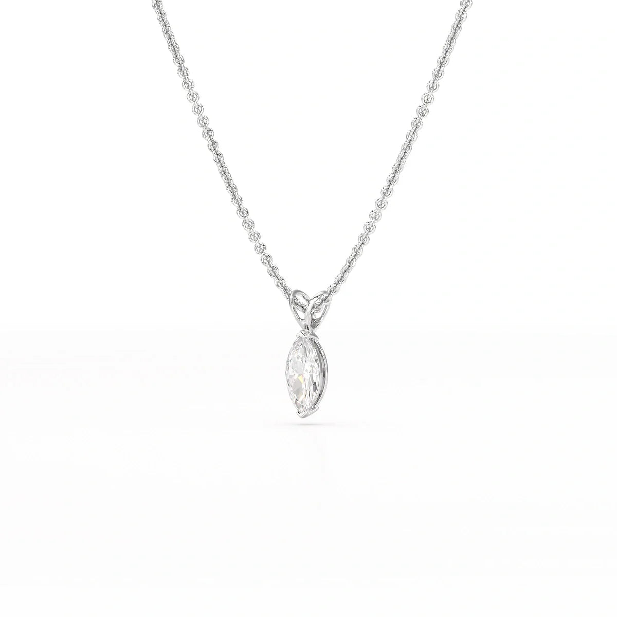 1 CT Lab Grown Diamond Marquise Solitaire Pendant